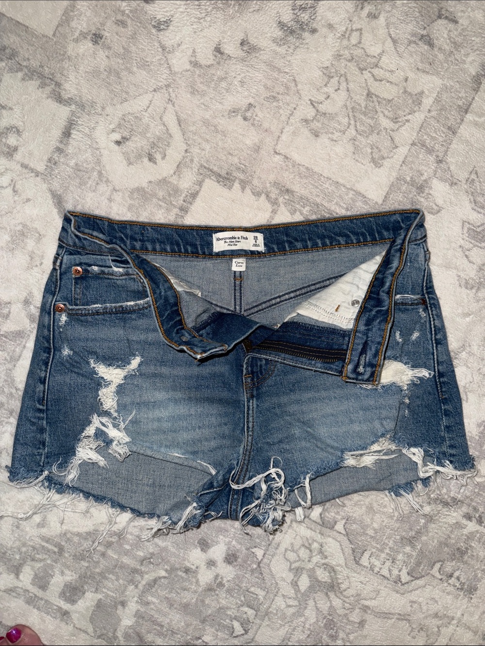 Abercrombie & Fitch Distressed Blue Denim Cutoff Shorts
